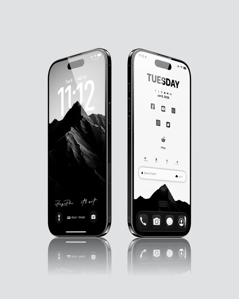 Clean Mountain iPhone Wallpaper and Widget Pack - iOS screen product by it8.art