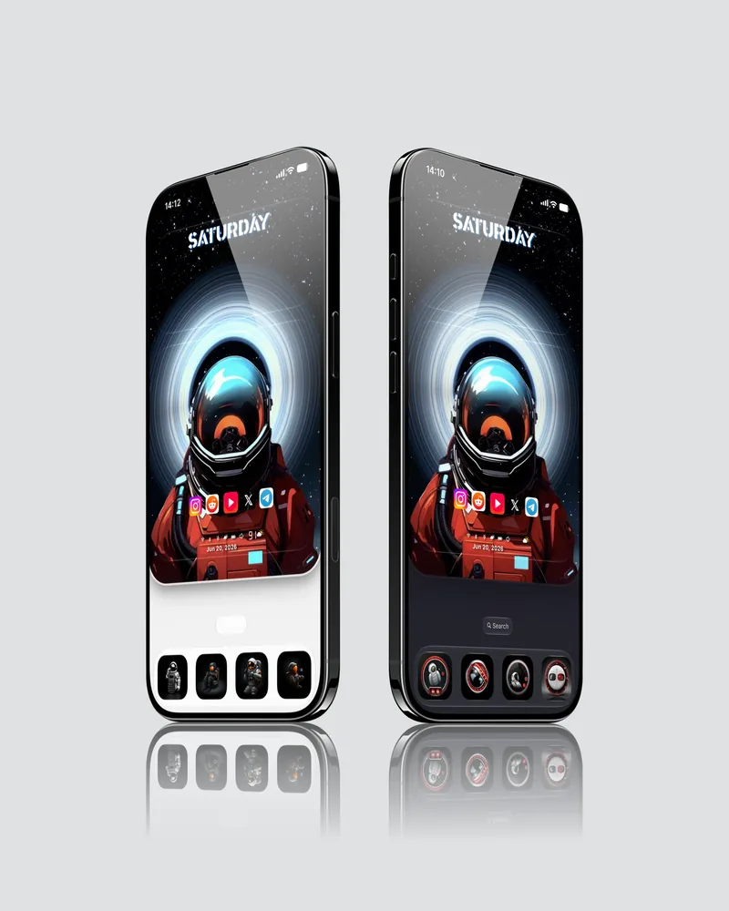 Astronaut iPhone Theme Wallpaper Icons & Widgets Pack - iOS screen product by it8.art