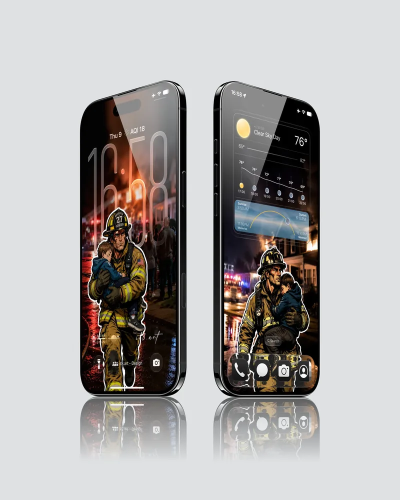 Cartoon Stickers vs Real World- Heroic 4K iPhone Wallpapers pack - iOS screen product by it8.art