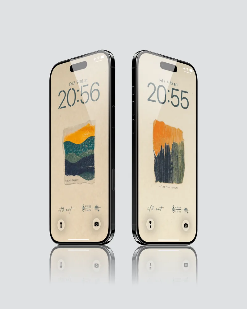 Abstract Orange and Blue Artwork iPhone Wallpaper