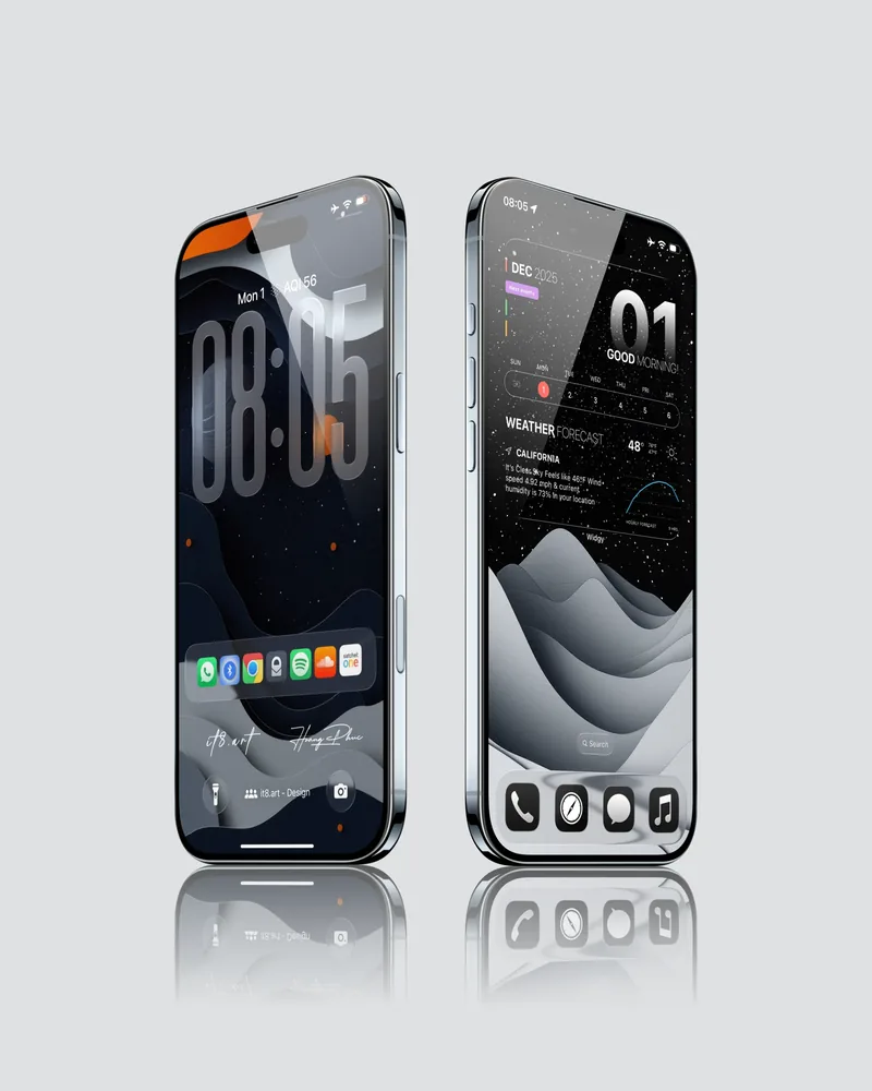 Cosmic Dark iPhone Wallpaper 4K Pack - iOS screen product by it8.art