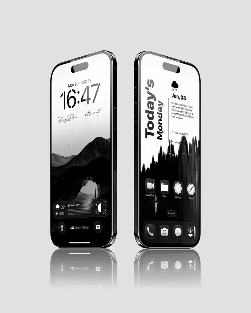 Black and White Landscape iPhone Wallpaper Pack