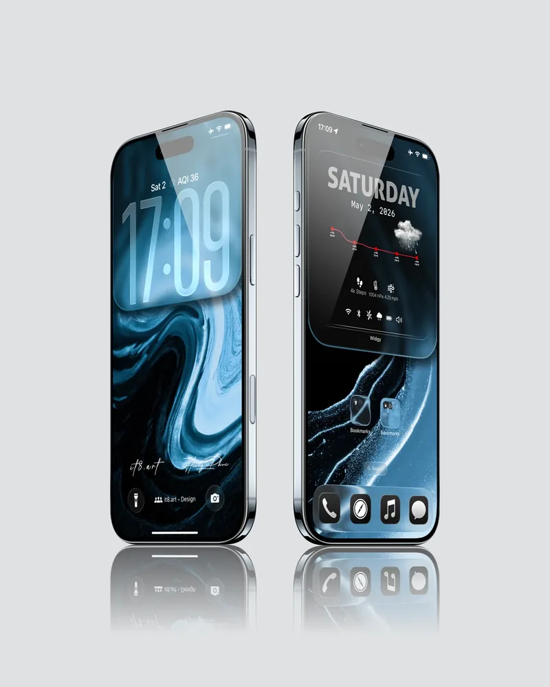 Minimal Liquid Glass iPhone Wallpaper Pack - iOS screen product by it8.art