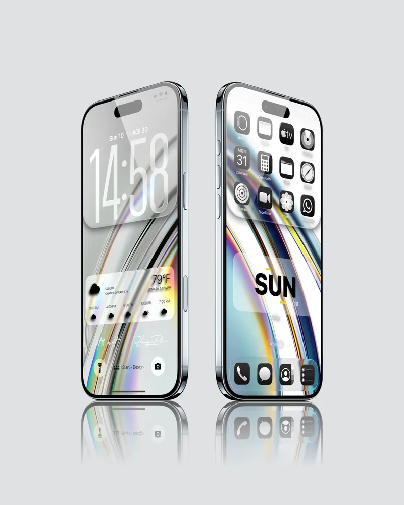 Liquid Glass Minimal iPhone Wallpaper Pack - iOS screen product by it8.art