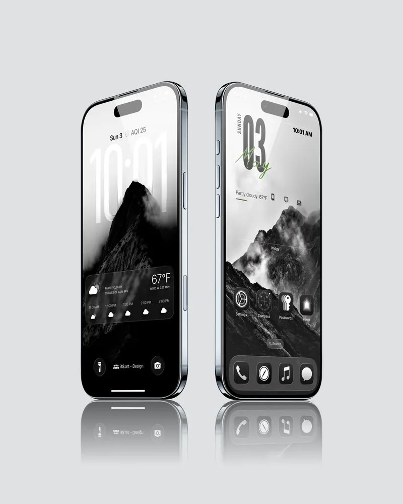 Minimal Black and White Mountain Wallpaper Pack