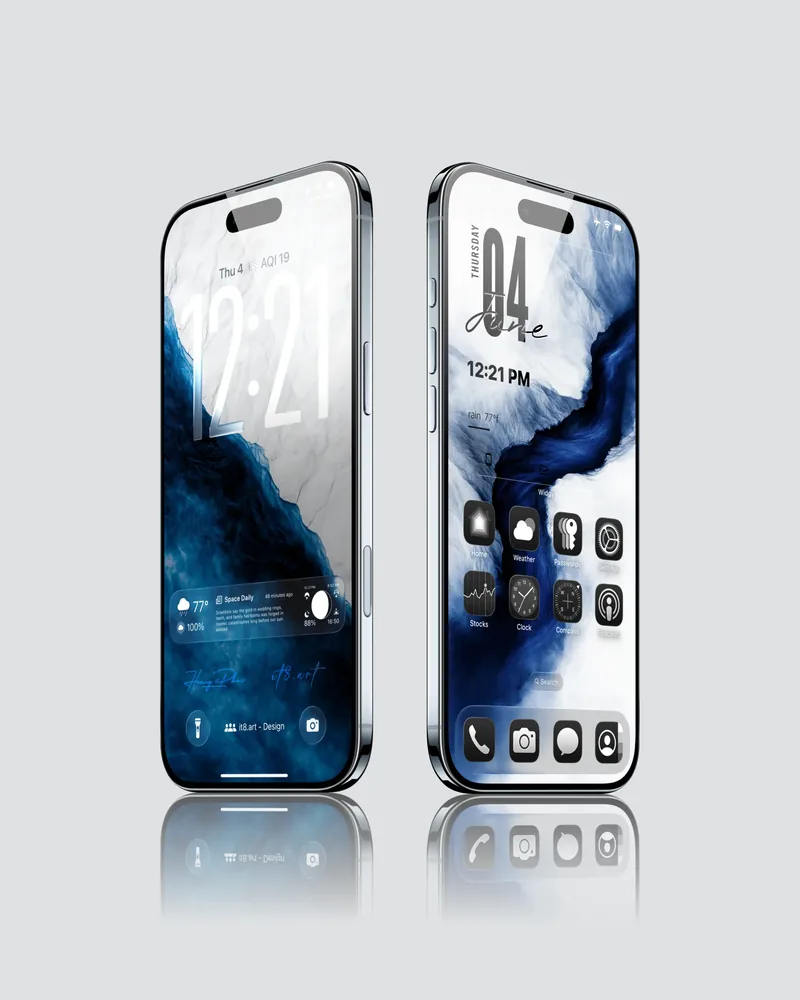 Blue and White iPhone Wallpaper 4K Pack